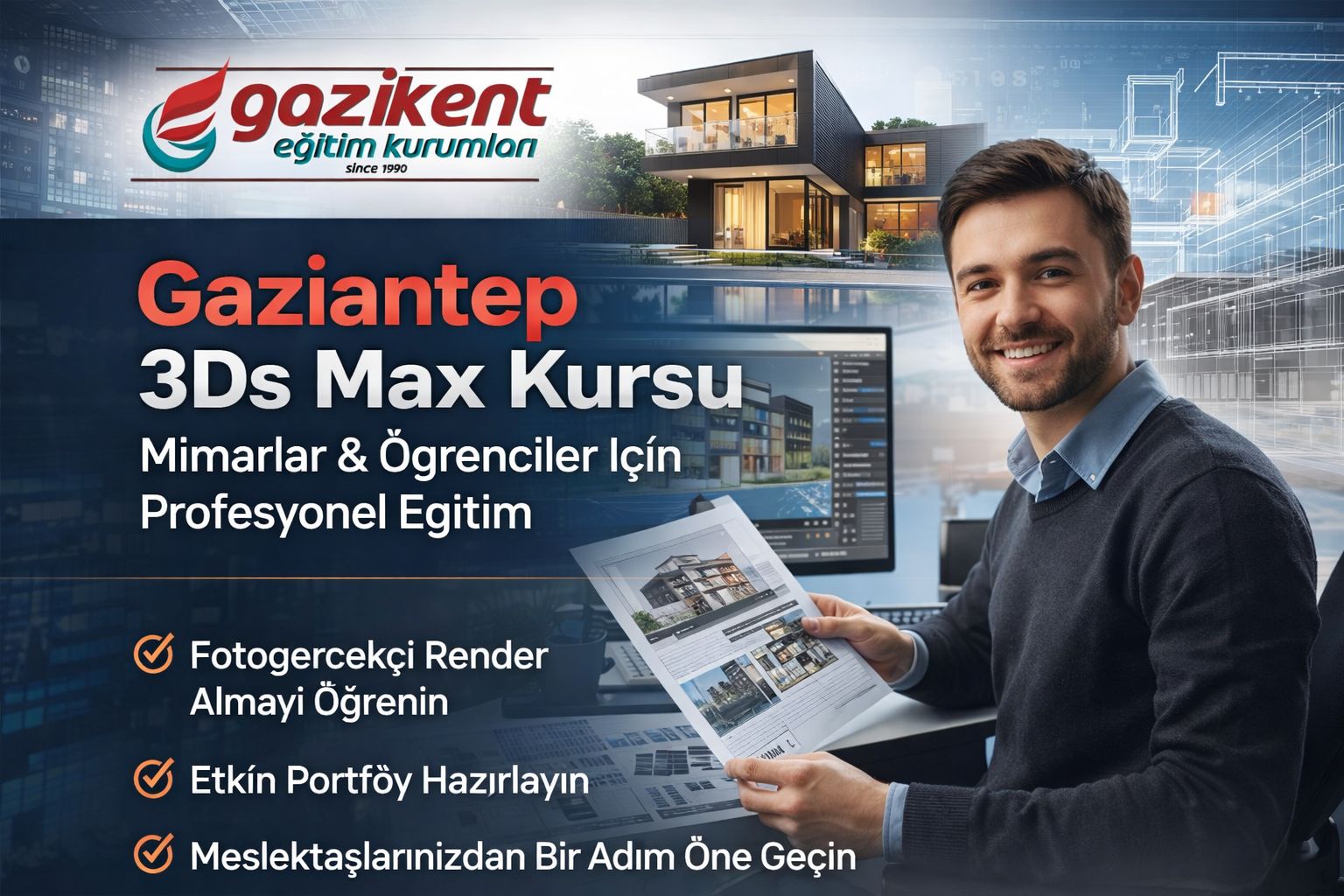 Mimarlar ve Tasarım Öğrencileri İçin Gaziantep 3Ds Max Kursu: Kariyerinizi Gerçek Anlamda Başlatın