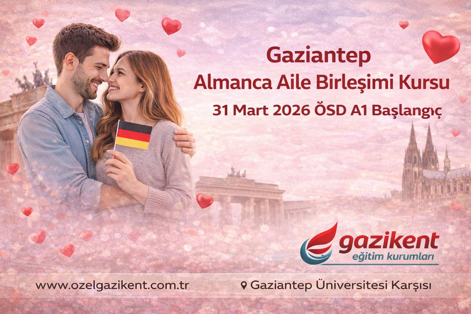 Gaziantep Almanca Aile Birleşimi Kursu | 31 Mart 2026 ÖSD A1 Başlangıç