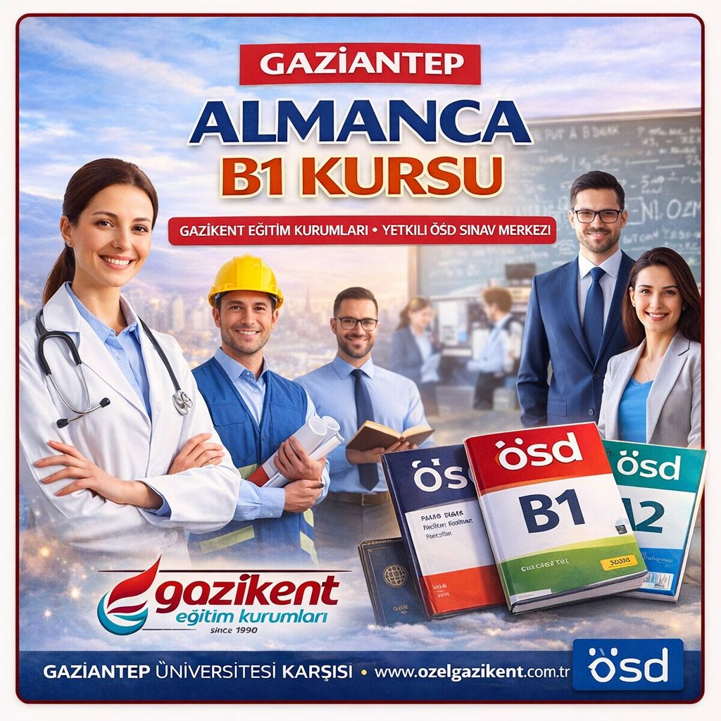 GAZİANTEP ALMANCA B1 KURSU/ÖSD SINAVI/GAZİKENT EĞİTİM KURUMLARI