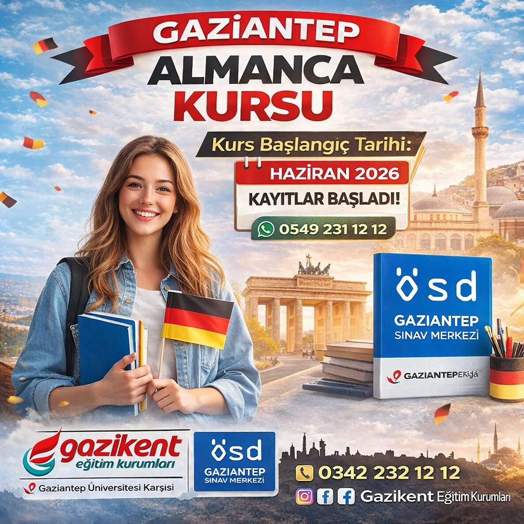 Gaziantep Almanca A1 Kursu 1 Haziran 2026'da Başlıyor.